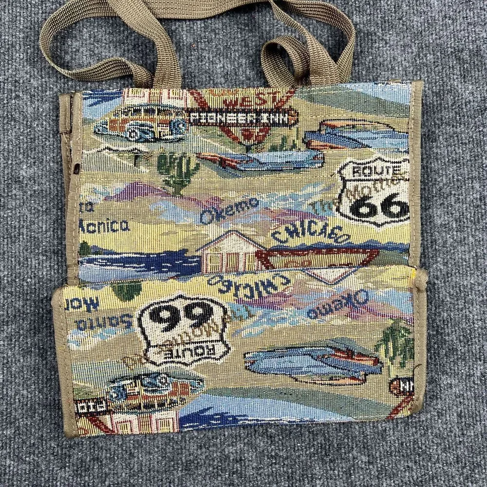 Pioneer Express Route 66 Tapestry Travel Bag Carry-On Tote‎ Matching Coin Purse